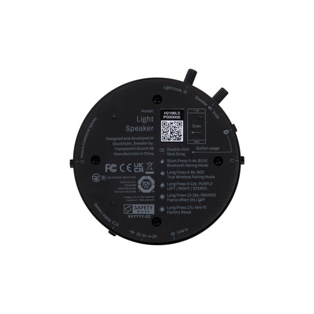 Transparent - Light Speaker - tragbarer Bluetooth Lautsprecher mit Beleuchtung Schwarz - DesignWe.Love