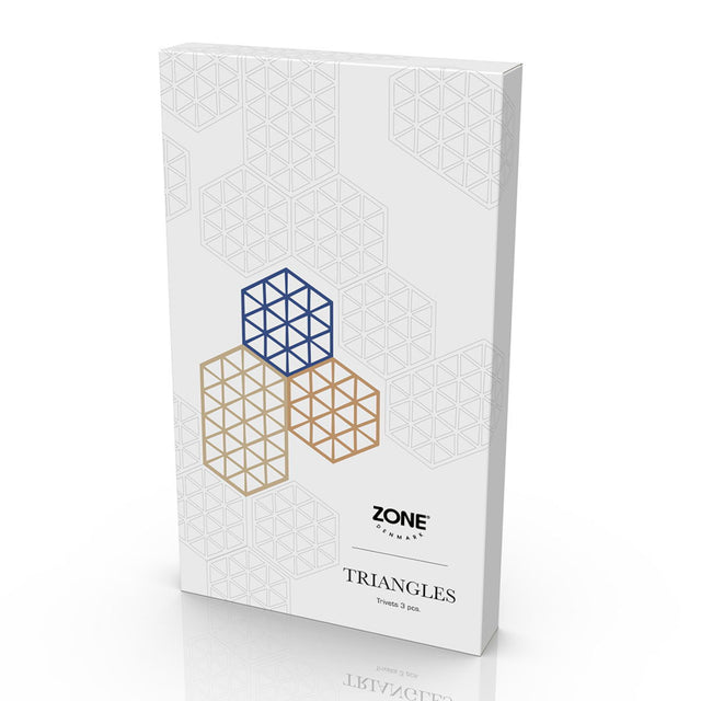 Untersetzer Triangle 3er-Set Khaki/Warm Sand/Indigo - Zone Denmark