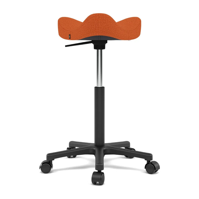Varier Move Sattelhocker mit Rollen, Fußgestell Schwarz, Bezug Hallingdal 65 590, Packshot