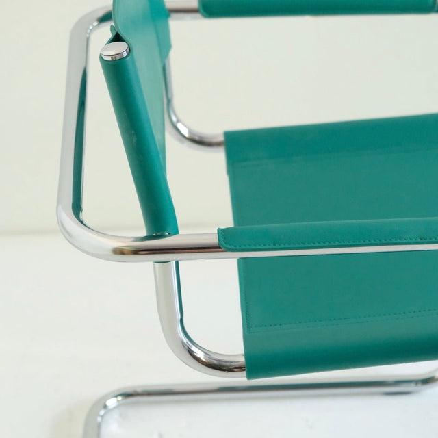 Vintage Freischwinger Türkis B34 Marcel Breuer Stil - DesignWe.Love