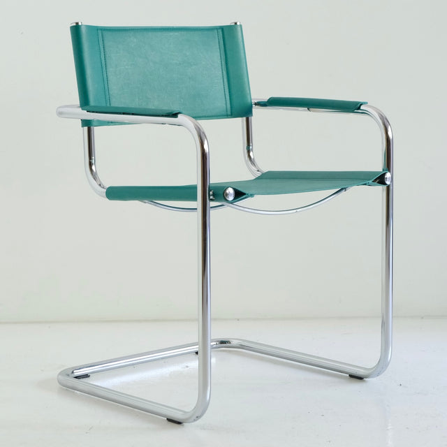 Vintage Freischwinger Türkis B34 Marcel Breuer Stil