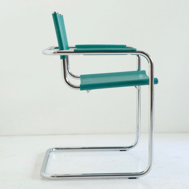 Vintage Freischwinger Türkis B34 Marcel Breuer Stil