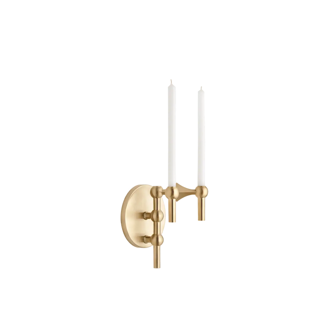 Wandhalterung für Kerzenhalter Gebürstetes Messing als Wandinstallation - Stoff Nagel - DesignWe.Love