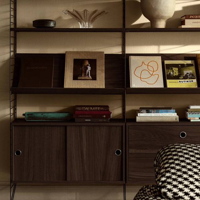 Wandleiter 2er Set Dunkelbraun 75x30cm - Regalsystem - String Furniture