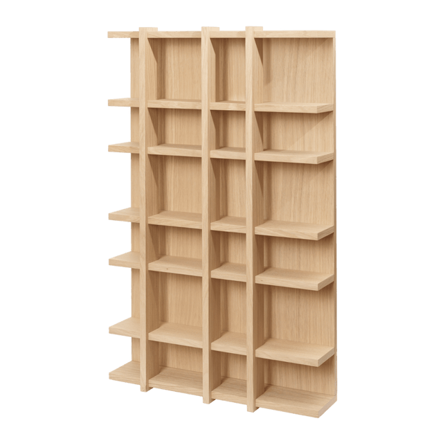 ferm LIVING Tilem Wandregal 4×6 Hochformat aus Eiche natur – Holzregal mit Fächern
