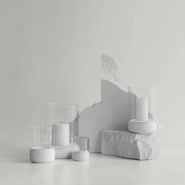Windlicht Beton und Glas Calma Lilly White - Blomus