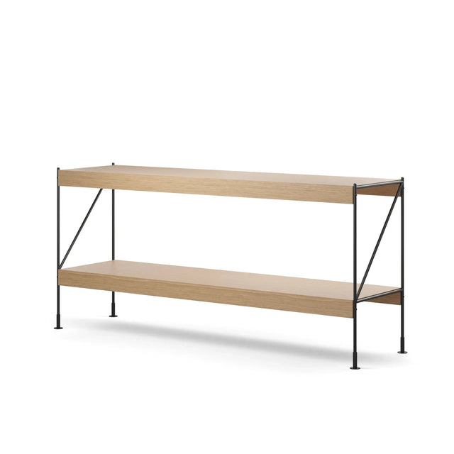 Zet Storage System von Audo Copenhagen in Höhe H70 mit Eiche Natur Regalböden