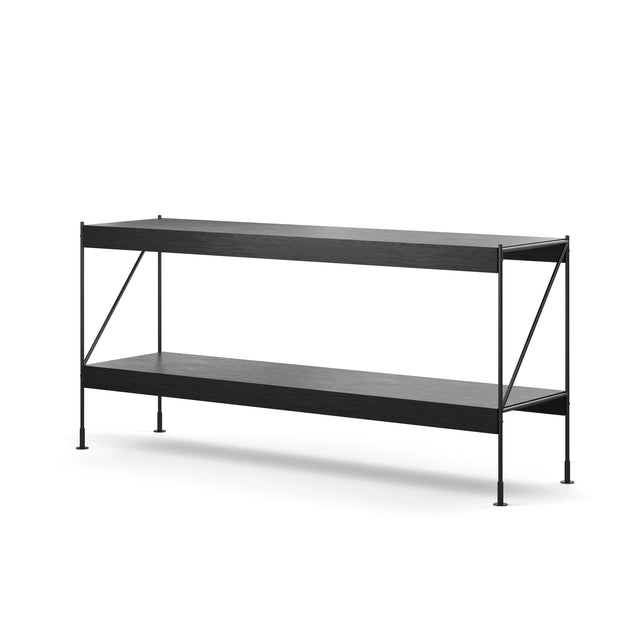 Zet Storage System von Audo Copenhagen in Höhe H70 mit Eiche Schwarz Regalböden