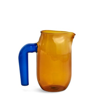 Glaskrug mit Henkel Jug bernstein - Hay