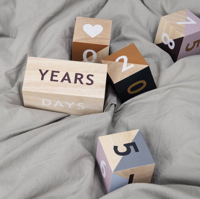 Milestone building blocks - ferm LIVING Wooden Age Blocks