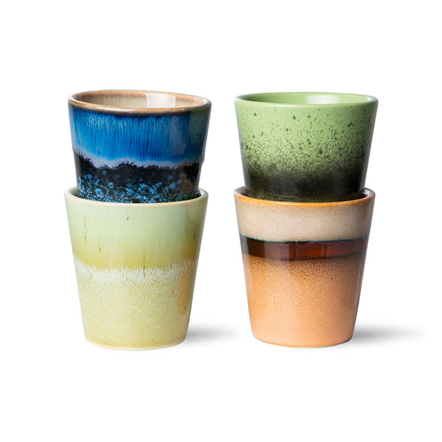 Set of 4 ristretto cups 70s Ceramics Calypso - HK Living