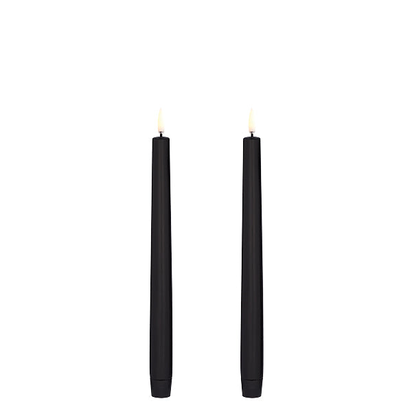 Uyuni LED Stabkerzen Set schwarz (2x Stk) Echtwachs