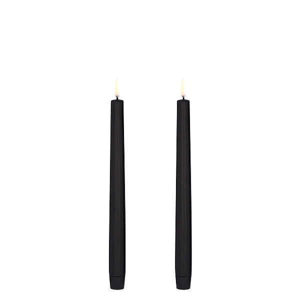 Uyuni LED Stabkerzen schwarz (2er Set) Echtwachs