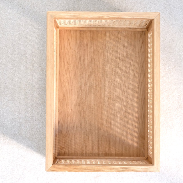 Storage box Cane - box made of oak and rattan