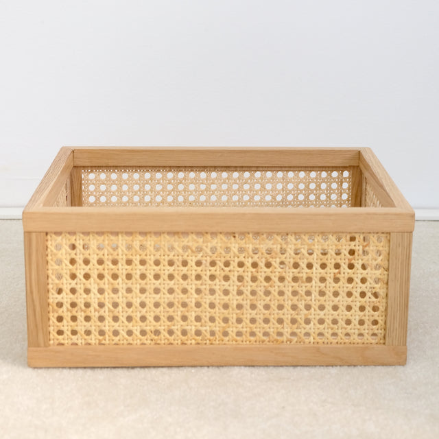 Aufbewahrungsbox Cane - Box aus Eiche und Rattan