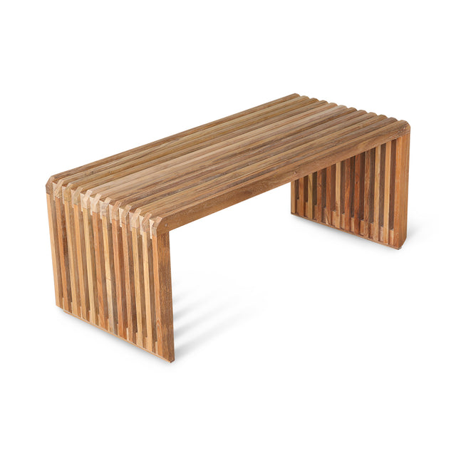 Slatted Bench Moderne Bank Holz - HK Living