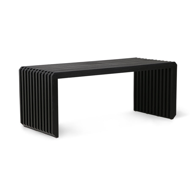 Slatted Bench Moderne Bank Holz schwarz - HK Living