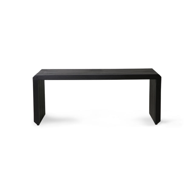 Slatted Bench Moderne Bank Holz schwarz - HK Living