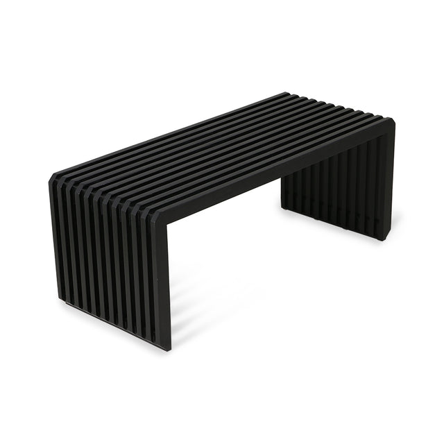 Slatted Bench Moderne Bank Holz schwarz - HK Living