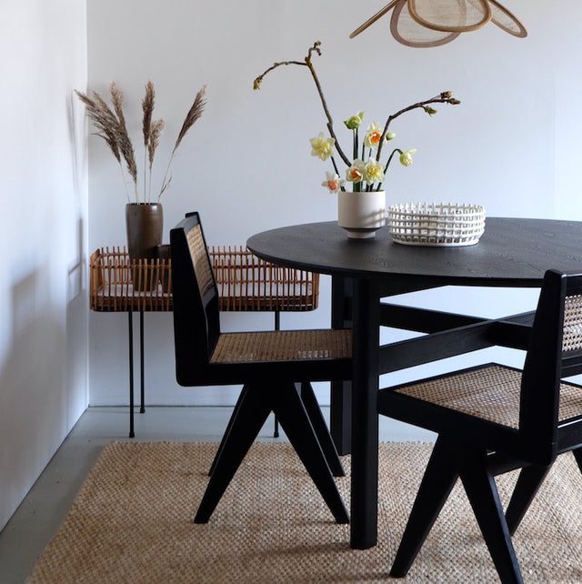 Dining table Fjord Oak Black - Hübsch Interior
