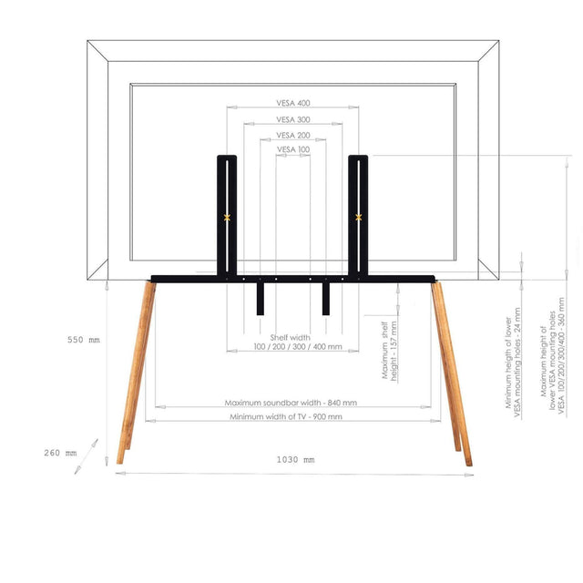 TV stand with wooden feet - Jalg