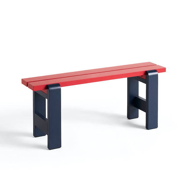 HAY Weekday Bench - Holzbank blau/rot