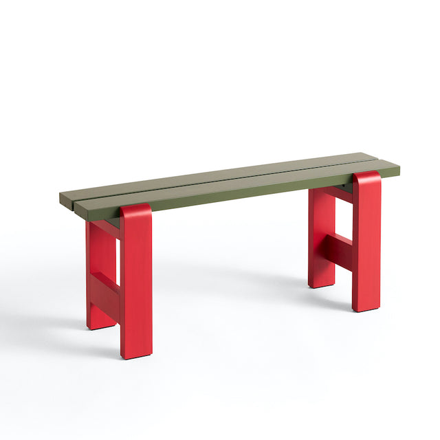 HAY Weekday Bench - wooden bench green/red