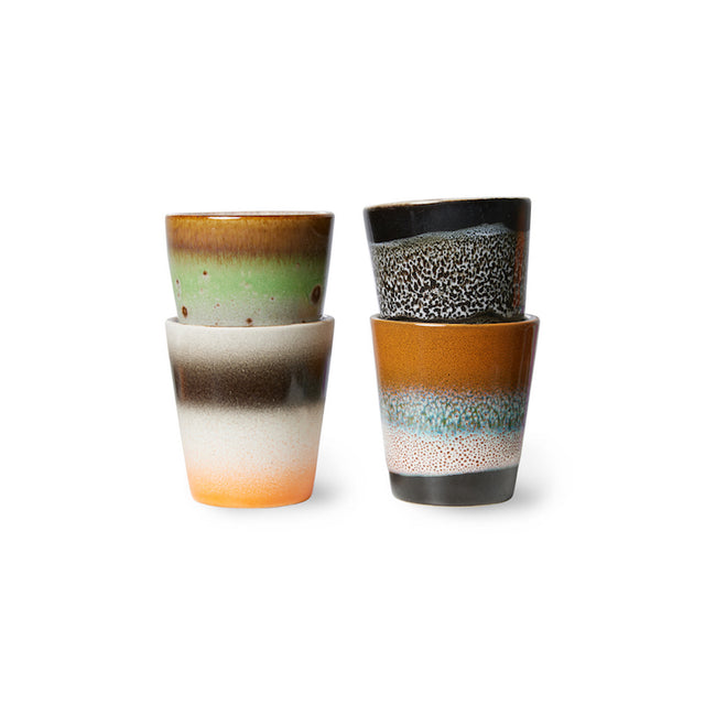 4er Set Ristretto Tassen 70s Ceramics Rocket Man / Good Vibes - HK Living