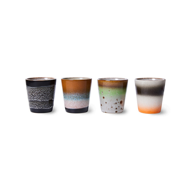 Set of 4 ristretto cups 70s Ceramics Rocket Man - HK Living