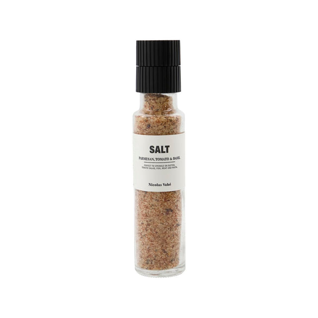 Salt mill parmesan, tomato, basil