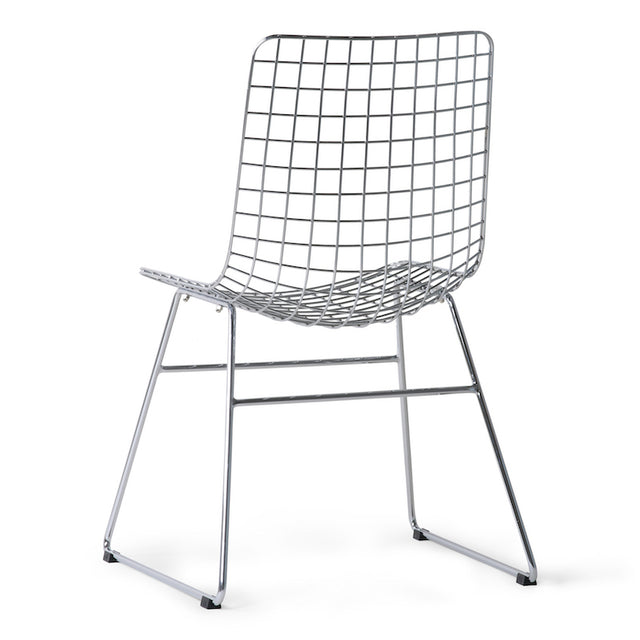 Chair Metal Wire Silver - HK Living