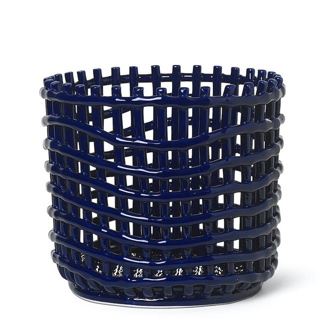 Ceramic Basket Large Blau - ferm LIVING - DesignWe.Love
