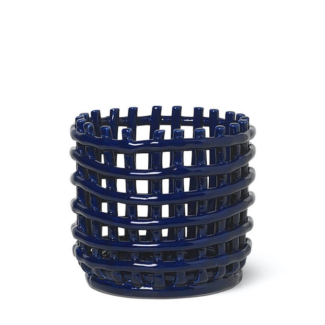 Ceramic Basket Small Blau - ferm LIVING - DesignWe.Love