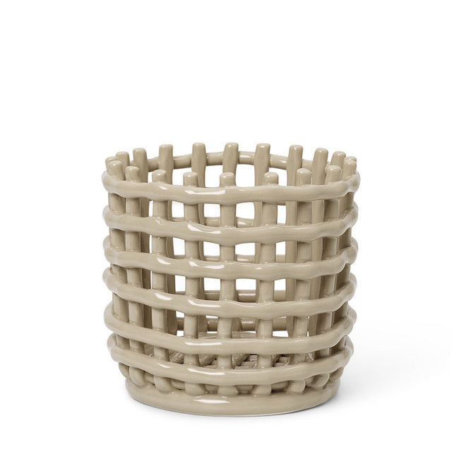 Ceramic Basket Small Cashmere - ferm LIVING - DesignWe.Love