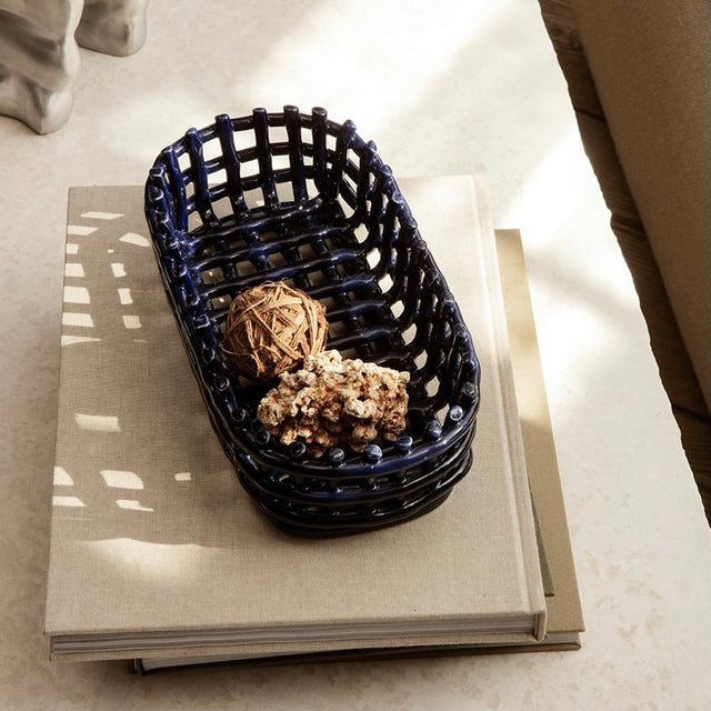 Ceramic Basket Oval - ferm LIVING