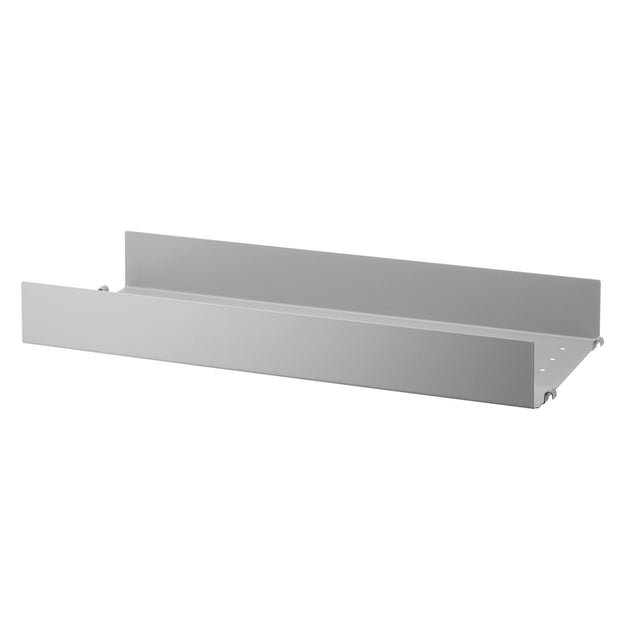 Metal shelf with high edge 58x20cm - Shelving system - String Furniture