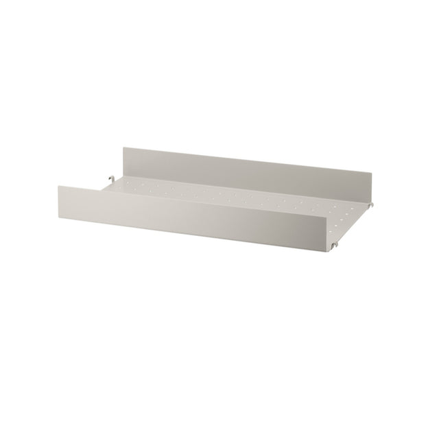 Metal shelf with high edge 58x30cm - Shelving system - String Furniture
